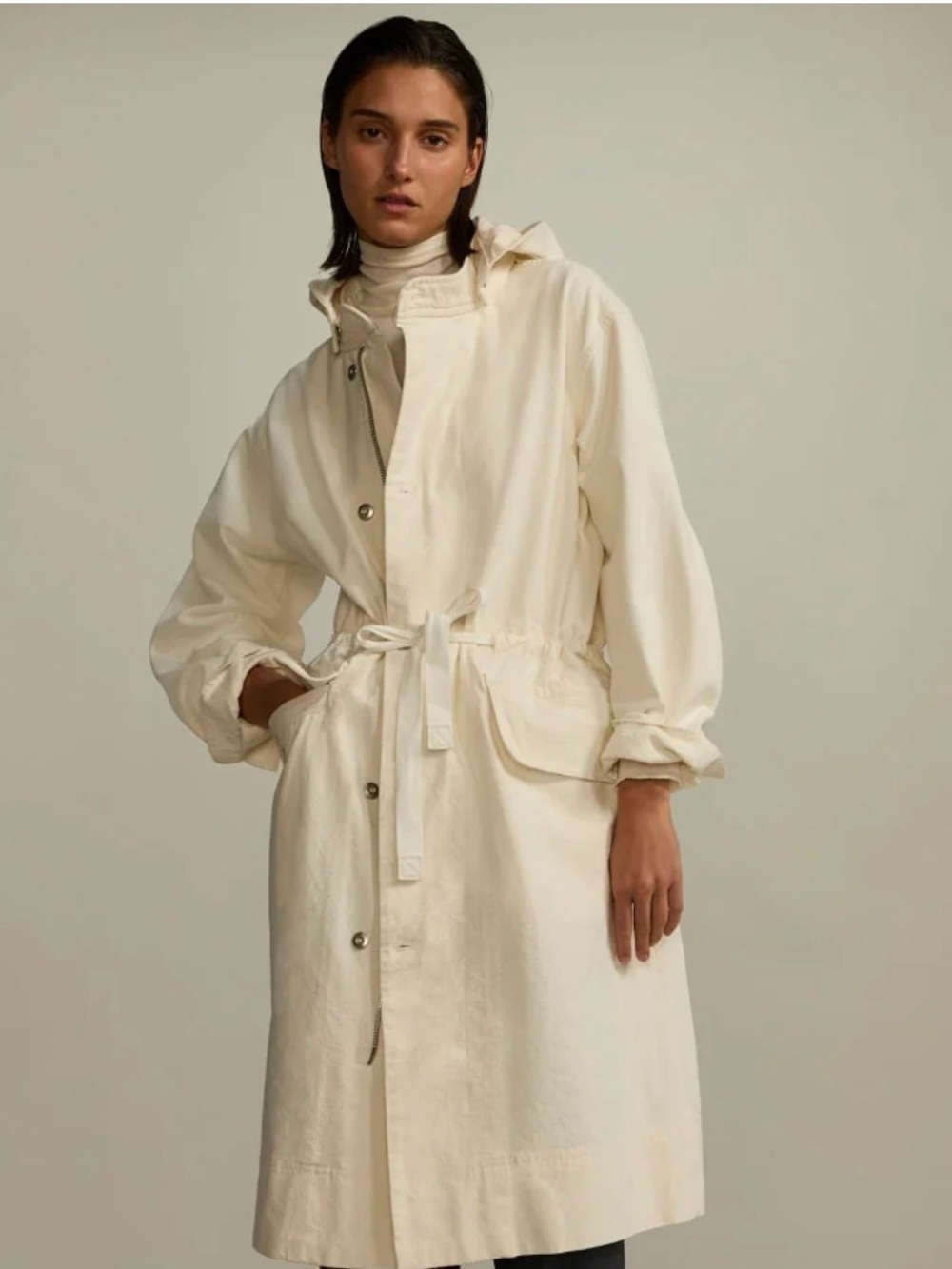 Everlane canvas organic cotton parka- bone